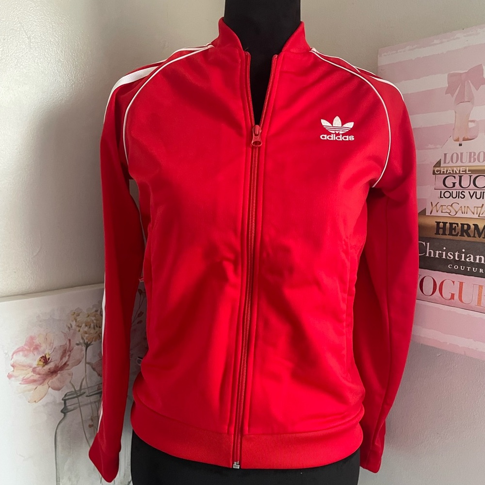 Adidas Boys Red Track Jacket